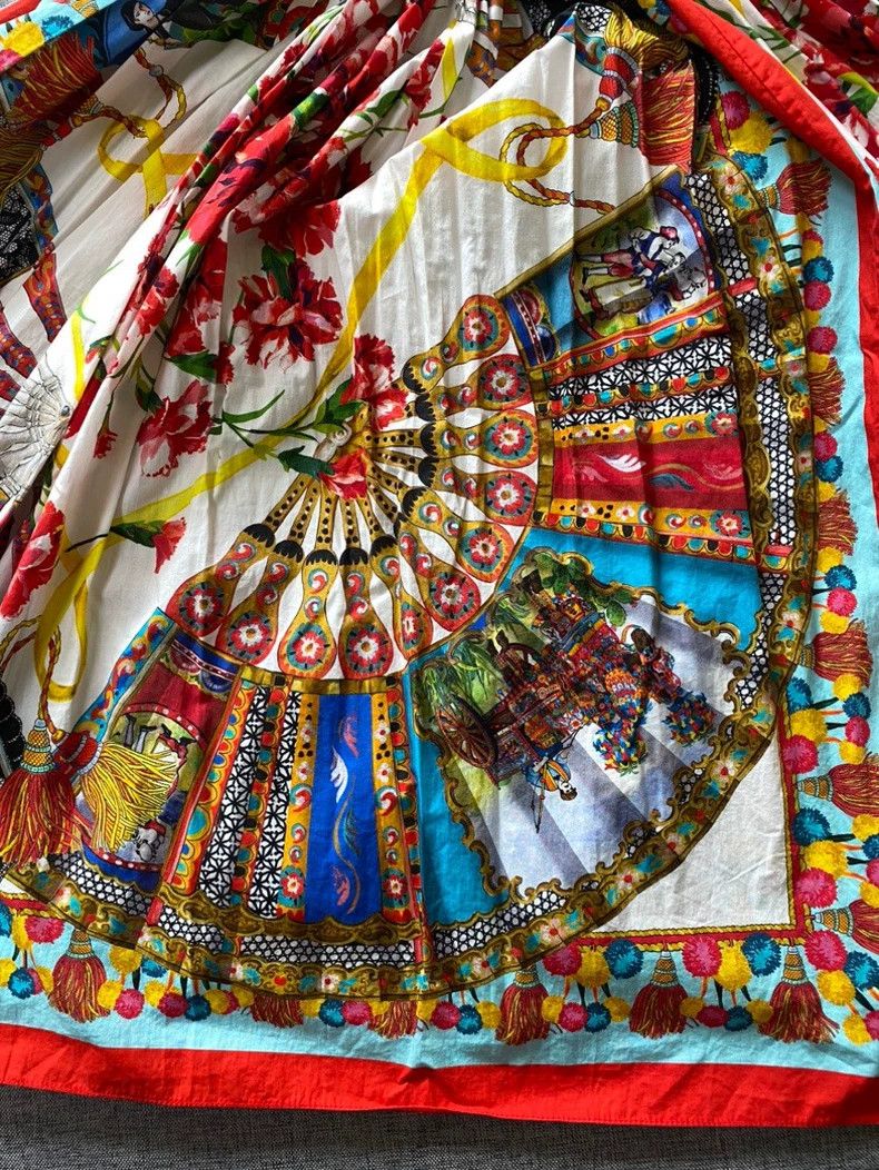 Dolce & Gabbana Dolce & Gabbana Printed Pleated Dress Size S / US 4 / IT 40 - 6 Thumbnail