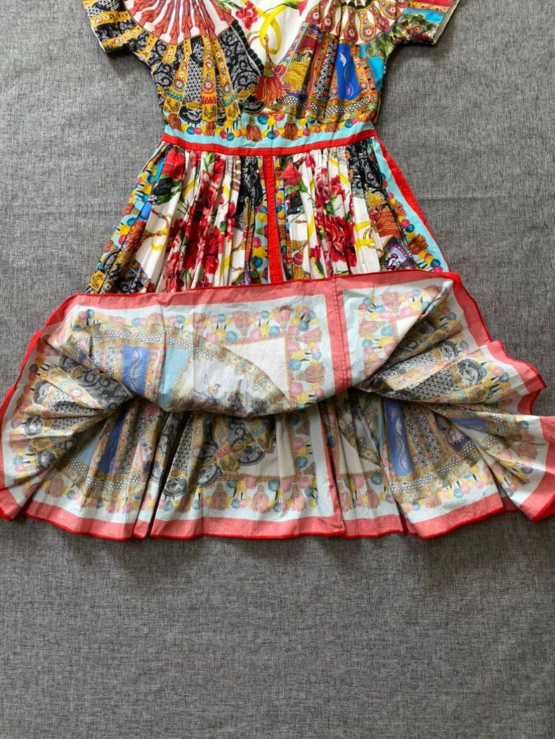 Dolce & Gabbana Dolce & Gabbana Printed Pleated Dress Size S / US 4 / IT 40 - 5 Thumbnail