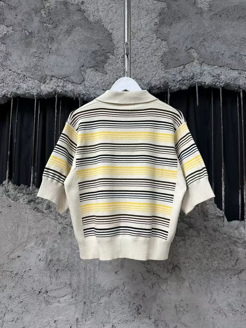 Miu Miu Miumiu Striped Polo Short Sleeve Top Size S / US 4 / IT 40 - 2 Thumbnail