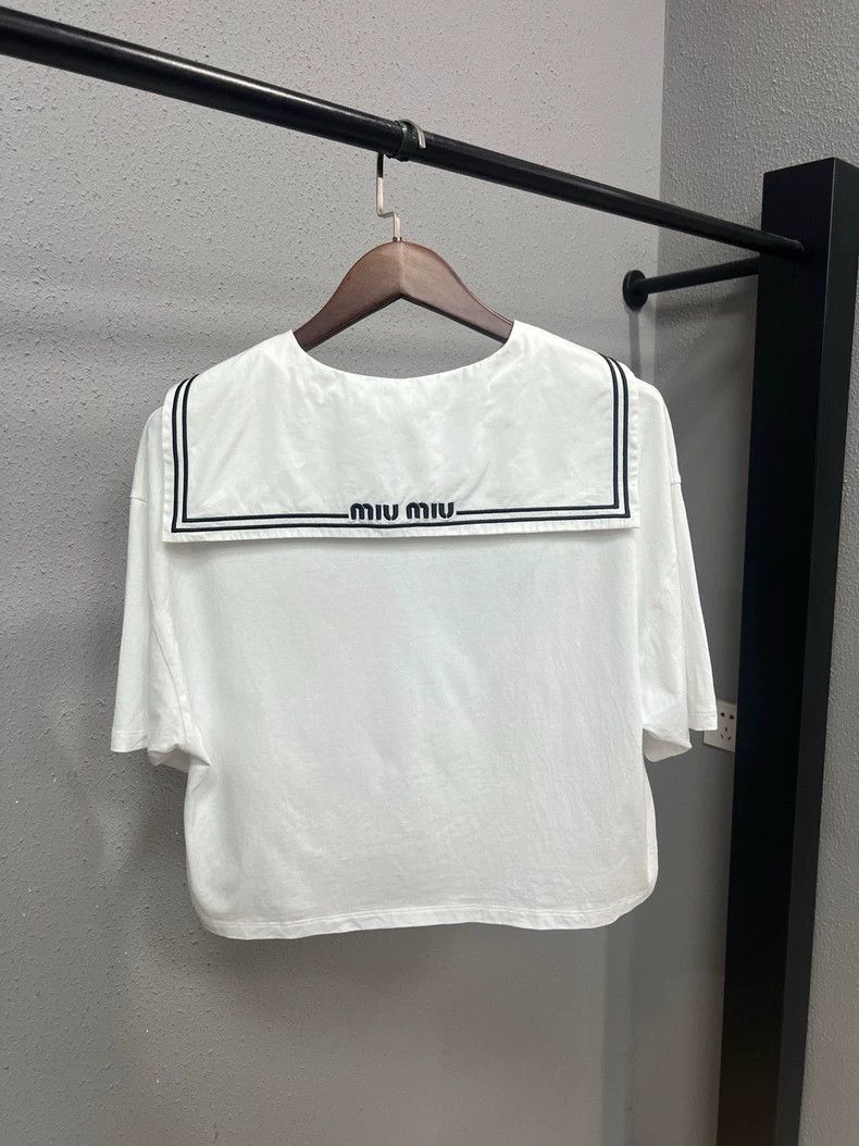 Miumiu Sailor Collar Short Sleeve Shirt