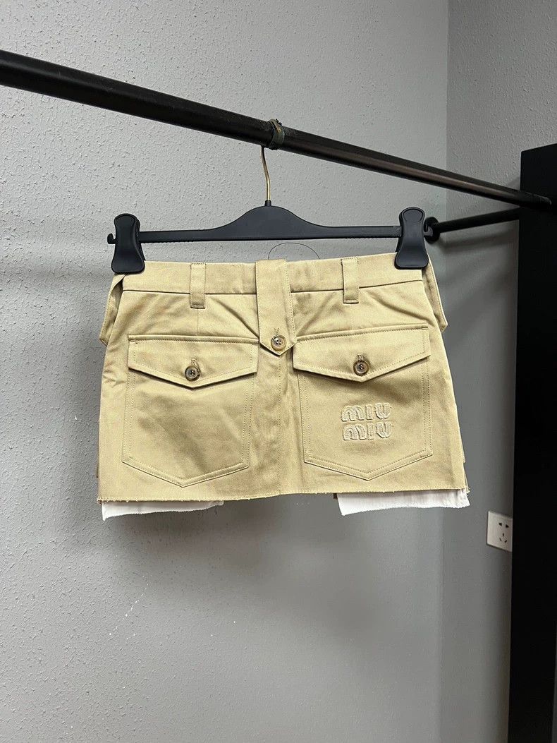 Miu Miu Miumiu Khaki Pocket Work Pants Size 36" / US 14 / IT 50 - 2 Thumbnail