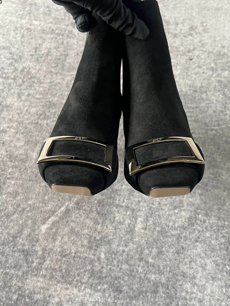 Roger Vivier Roger Vivier Black Short Boots with Buckle Size US 6 / IT 36 - 4 Thumbnail