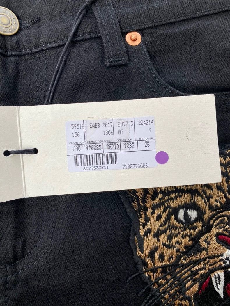 Gucci Gucci Black Embroidered Tiger Denim Pants Size 26" / US 2 / IT 38 - 8 Thumbnail