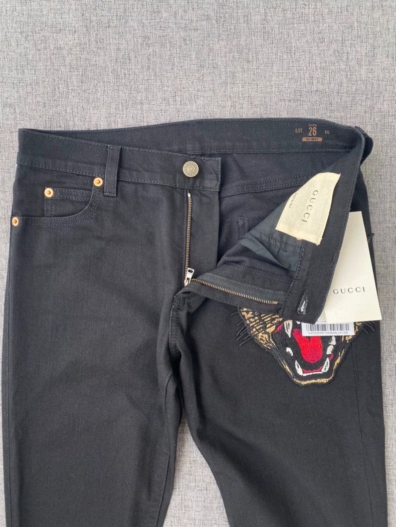 Gucci Gucci Black Embroidered Tiger Denim Pants Size 26" / US 2 / IT 38 - 3 Thumbnail