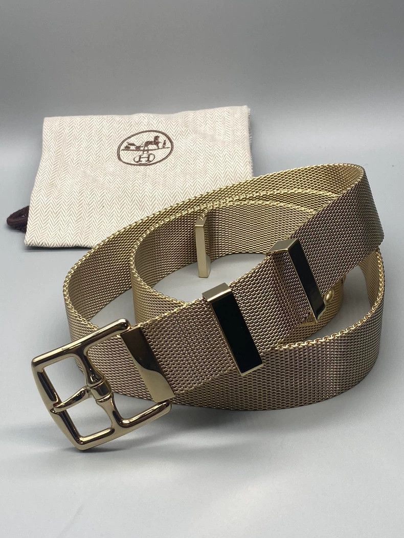Hermes Hermes Brass Gold Plated Men's Belt 95cm Size ONE SIZE - 2 Thumbnail