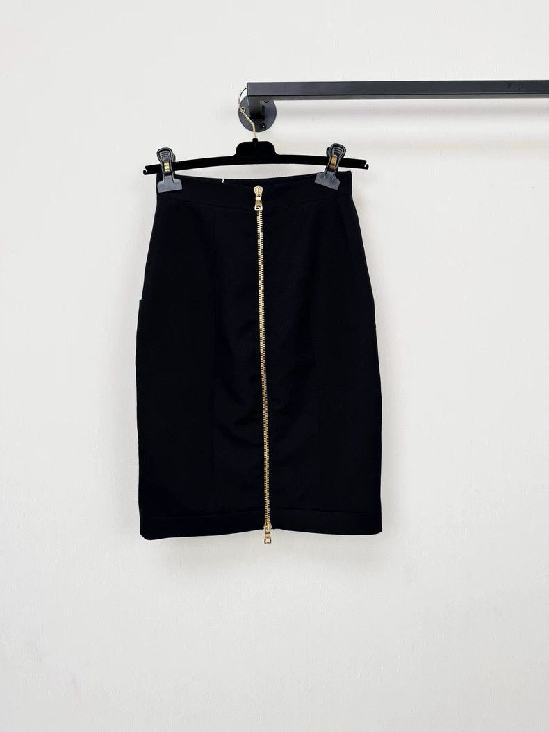 Balmain Balmain New Black Skirt with Gold Buttons Size 34" / US 12 / IT 48 - 6 Thumbnail