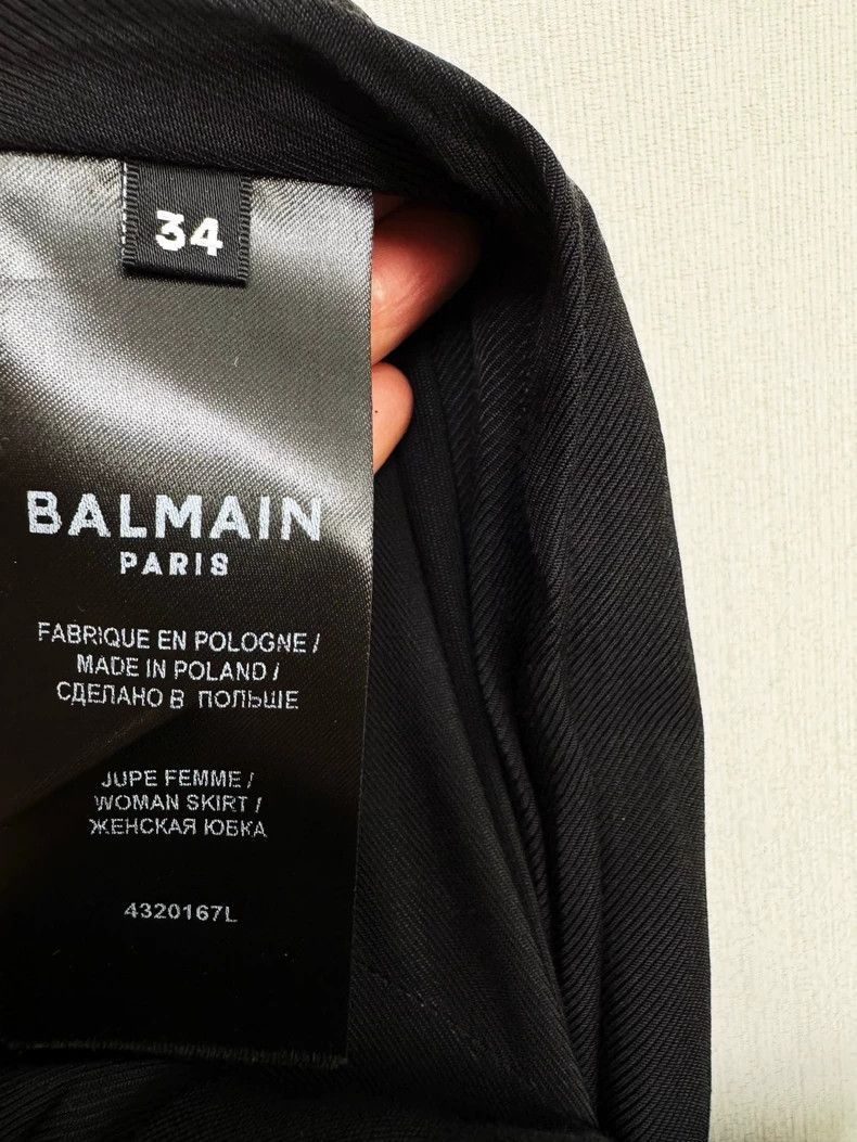 Balmain Balmain New Black Skirt with Gold Buttons Size 34" / US 12 / IT 48 - 4 Thumbnail