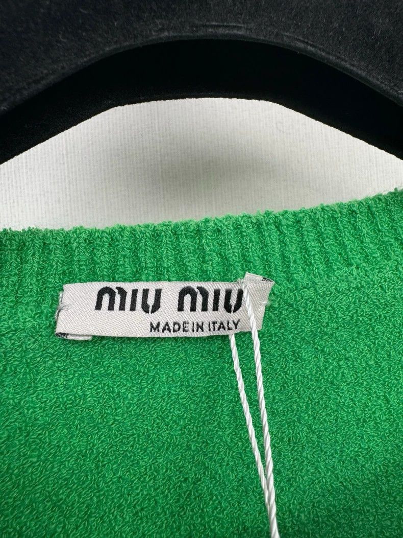 Prada Miumiu Short Sleeve Green Top Size M / US 6-8 / IT 42-44 - 2 Thumbnail
