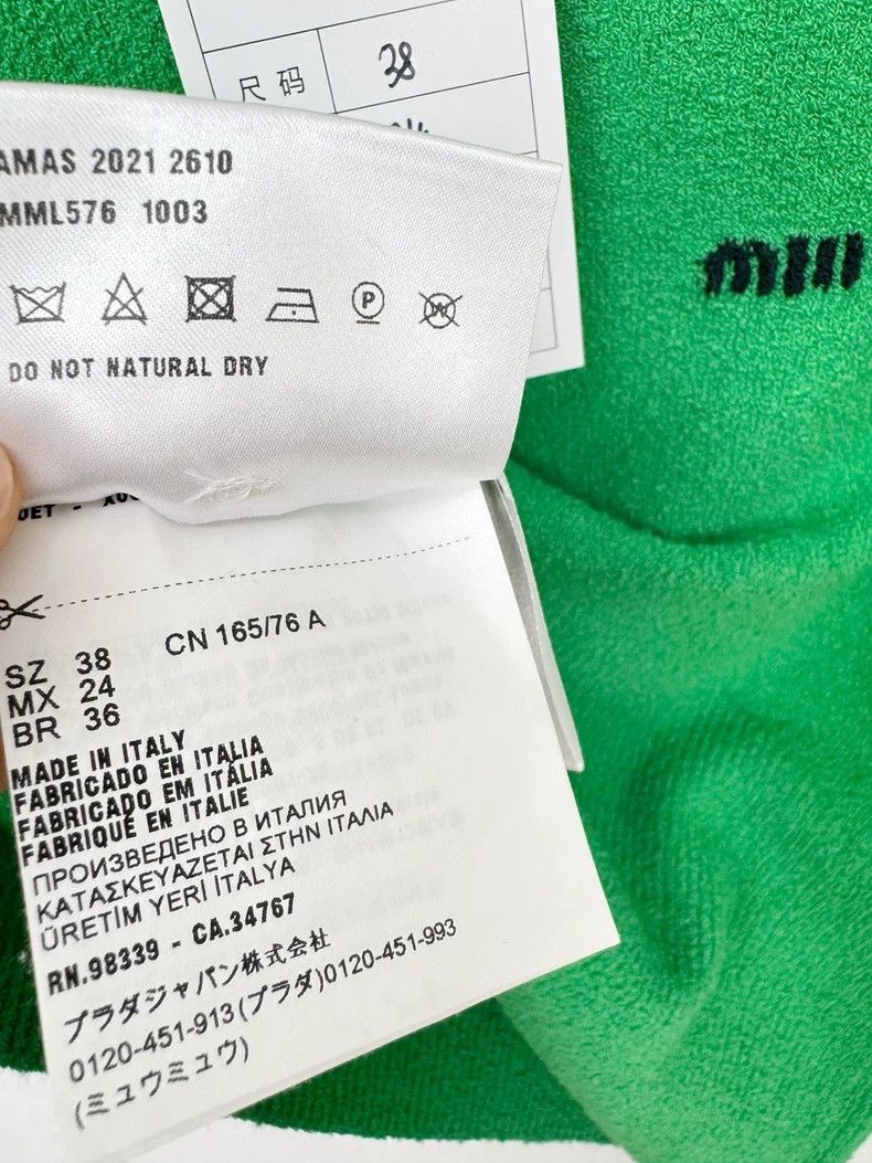 Prada Miumiu Short Sleeve Green Top Size M / US 6-8 / IT 42-44 - 5 Thumbnail