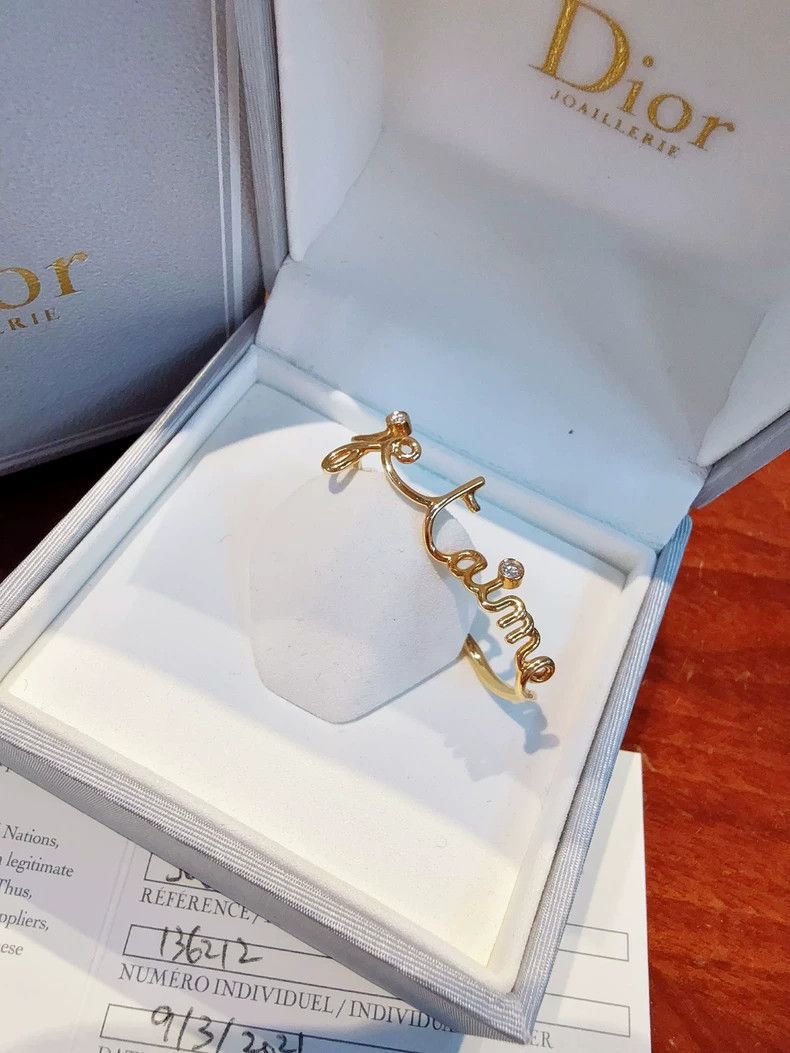 Dior Dior Oui Series Gold Diamond Ring Size ONE SIZE - 6 Thumbnail
