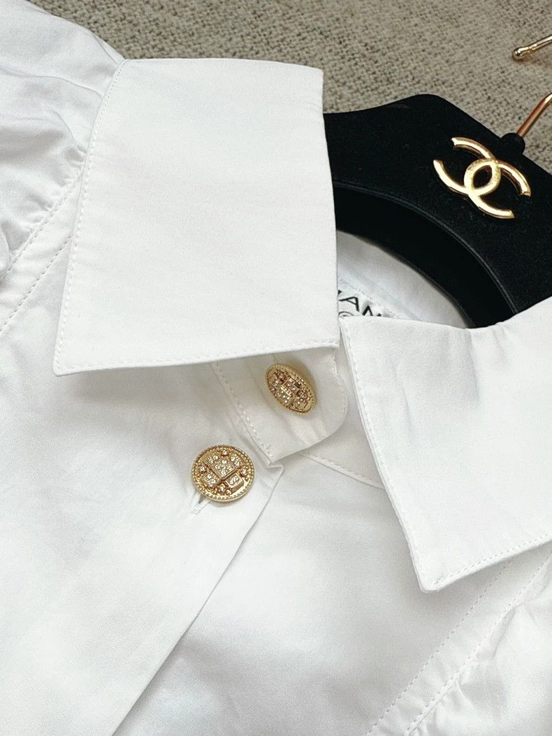 Chanel Chanel White Long Sleeve Ruffled Shirt Size M / US 6-8 / IT 42-44 - 4 Thumbnail