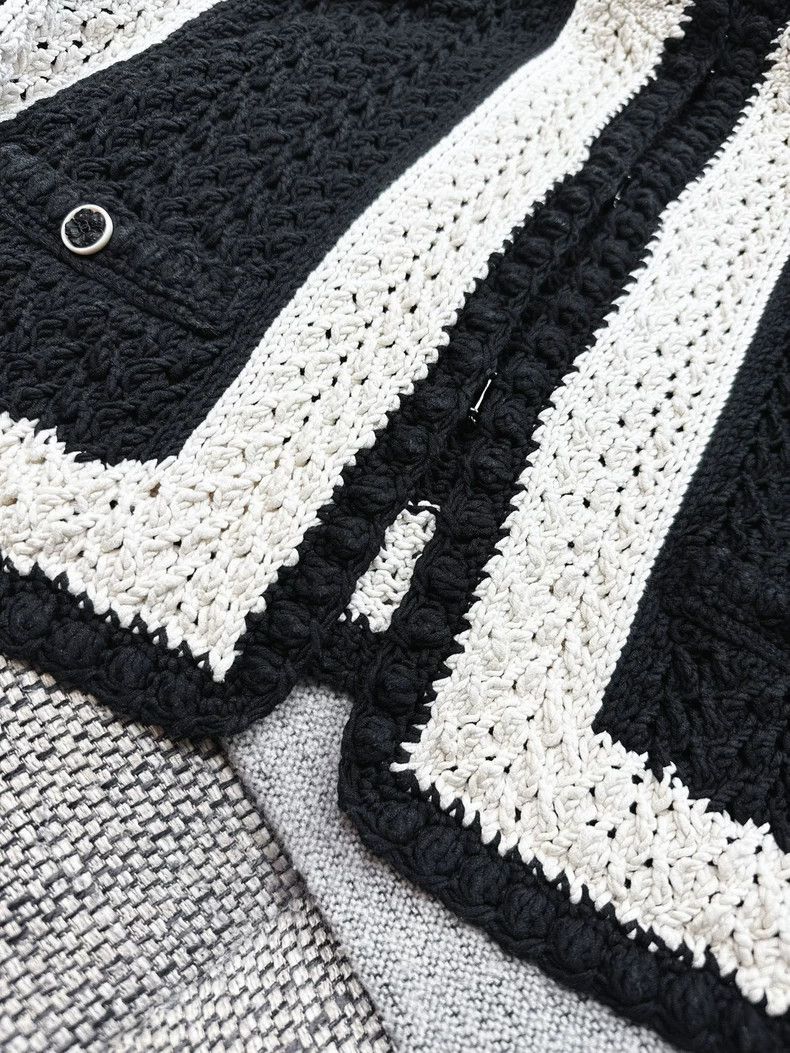 Chanel Chanel Black and White Knit Cardigan Jacket Size M / US 6-8 / IT 42-44 - 6 Thumbnail