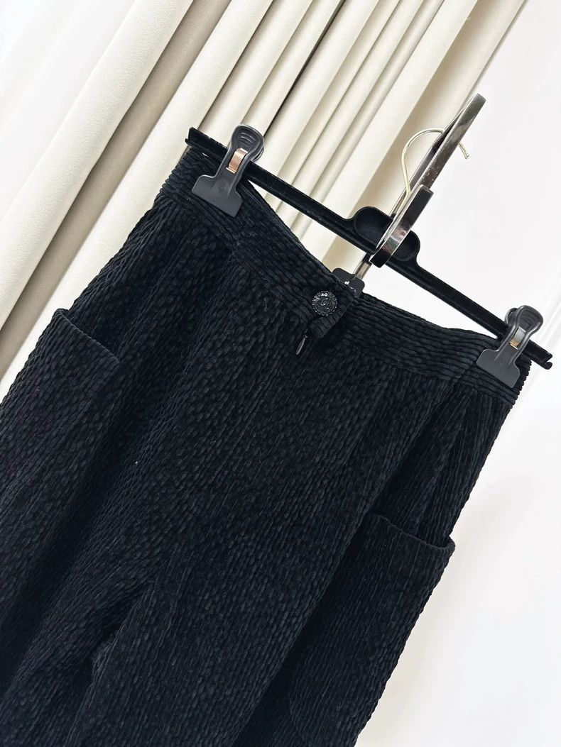 Chanel Chanel Black Velvet Wide Leg Trousers Size 36" / US 14 / IT 50 - 3 Thumbnail
