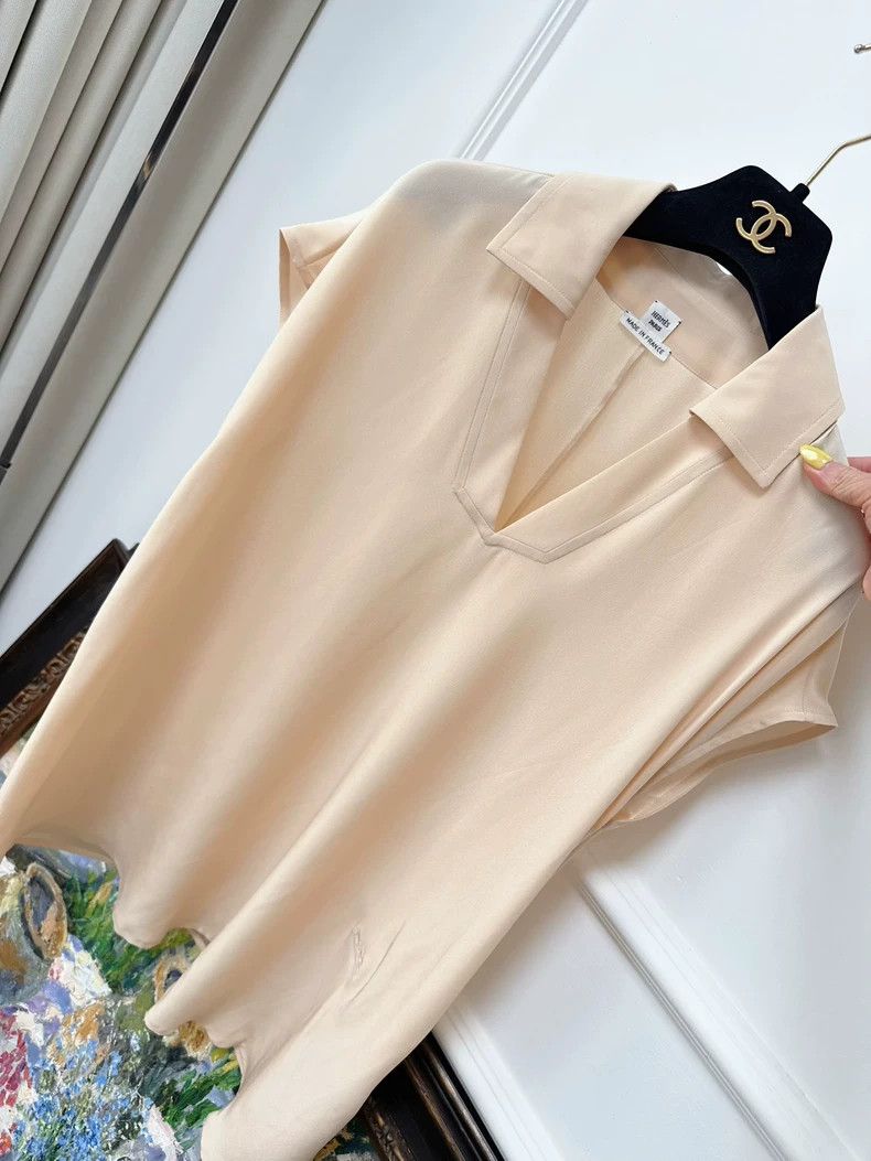 Hermes Hermes Silk Short Sleeve Dress in Nude Size XS / US 0-2 / IT 36-38 - 2 Thumbnail
