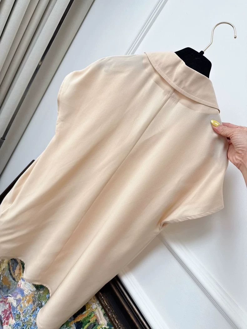 Hermes Hermes Silk Short Sleeve Dress in Nude Size XS / US 0-2 / IT 36-38 - 3 Thumbnail