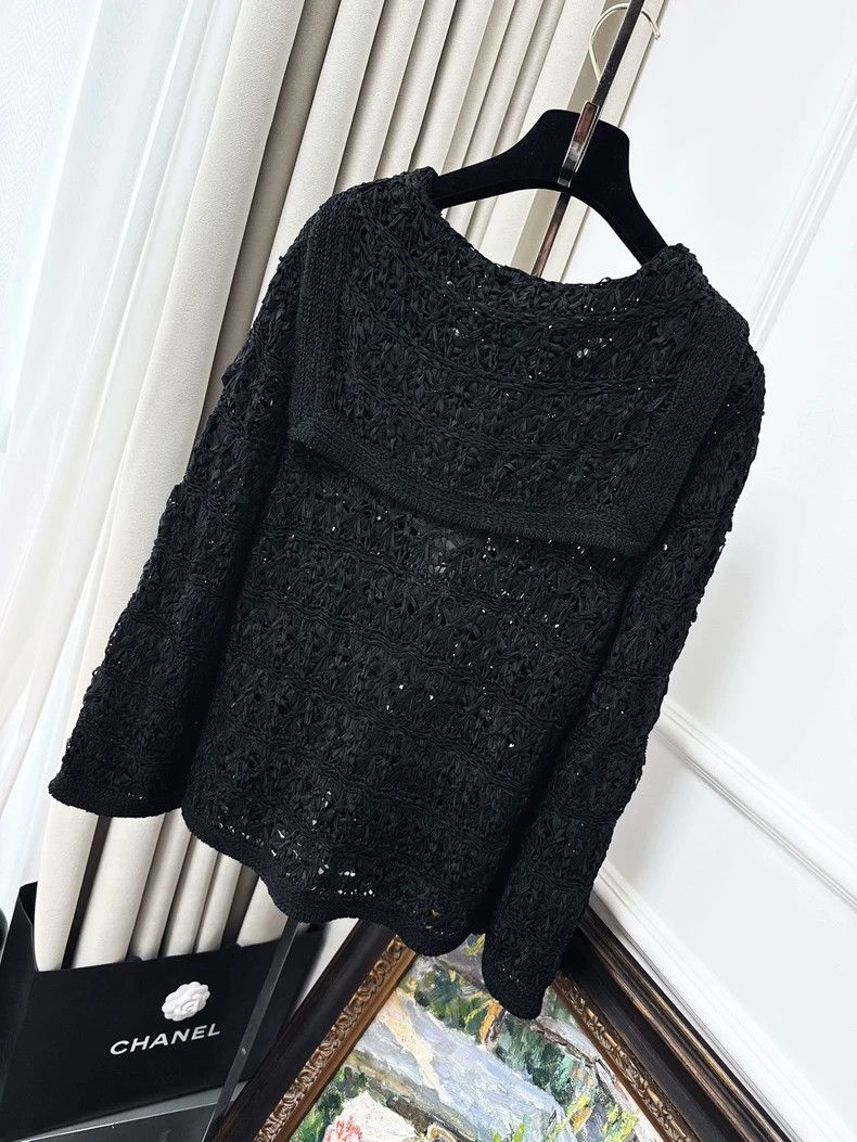 Chanel Chanel Black Hooded Silk Overlay Top Size S / US 4 / IT 40 - 2 Thumbnail