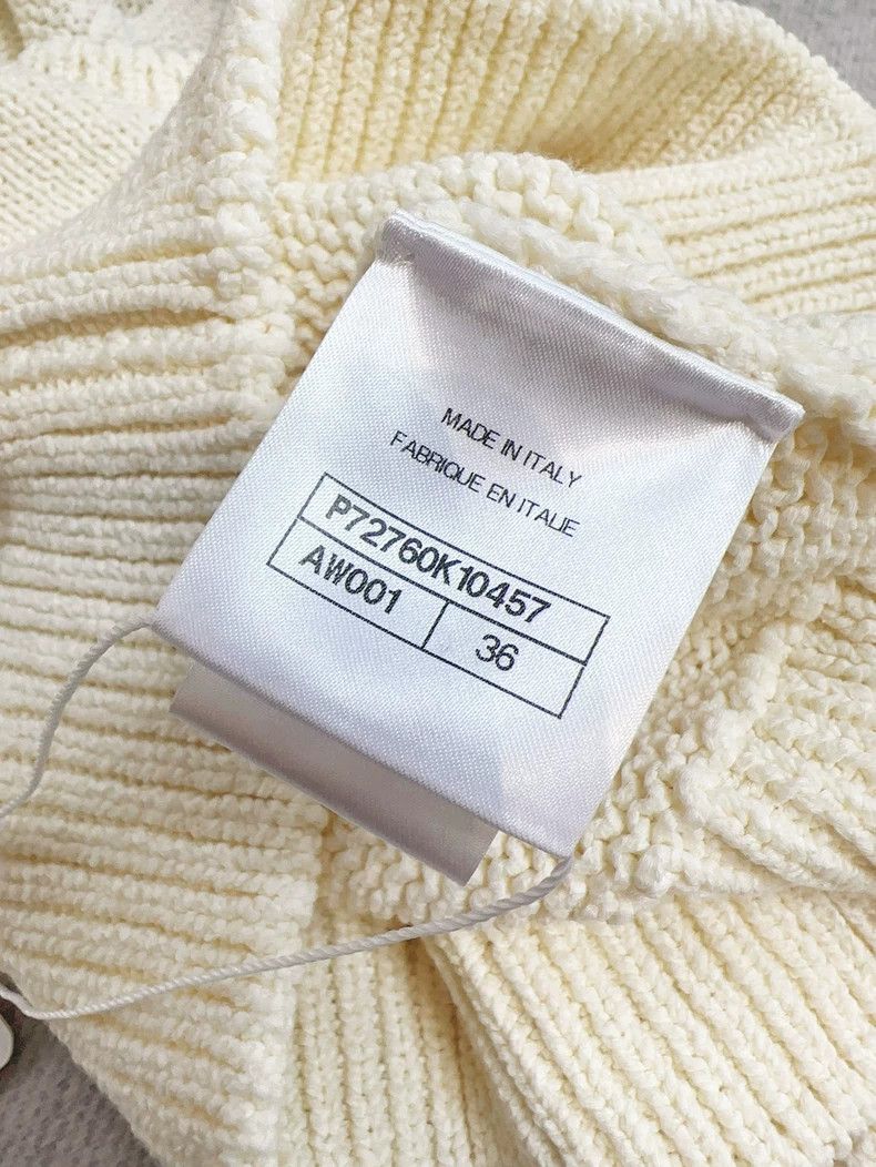 Chanel Chanel High-Waisted Cream Knit Top Size S / US 4 / IT 40 - 6 Thumbnail