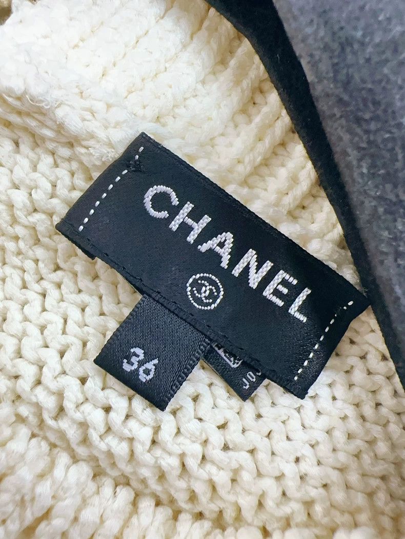 Chanel Chanel High-Waisted Cream Knit Top Size S / US 4 / IT 40 - 5 Thumbnail