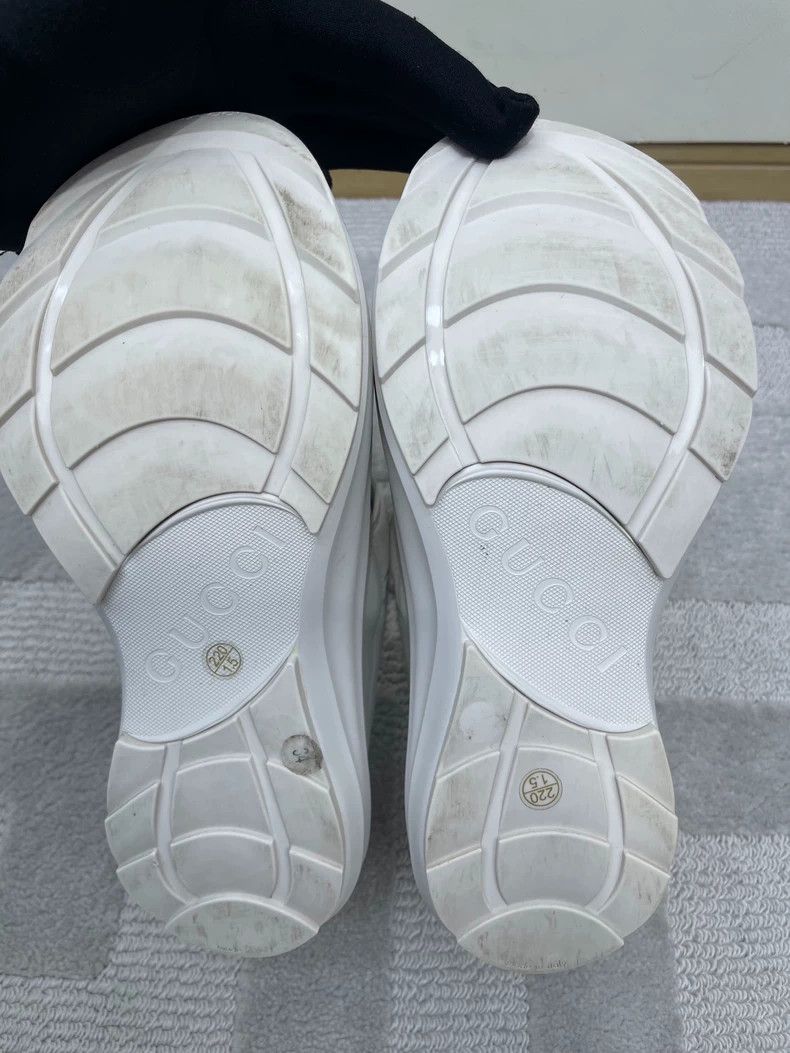 Gucci Gucci White Velcro Platform Dad Sneakers Size US 4 / IT 34 - 5 Thumbnail