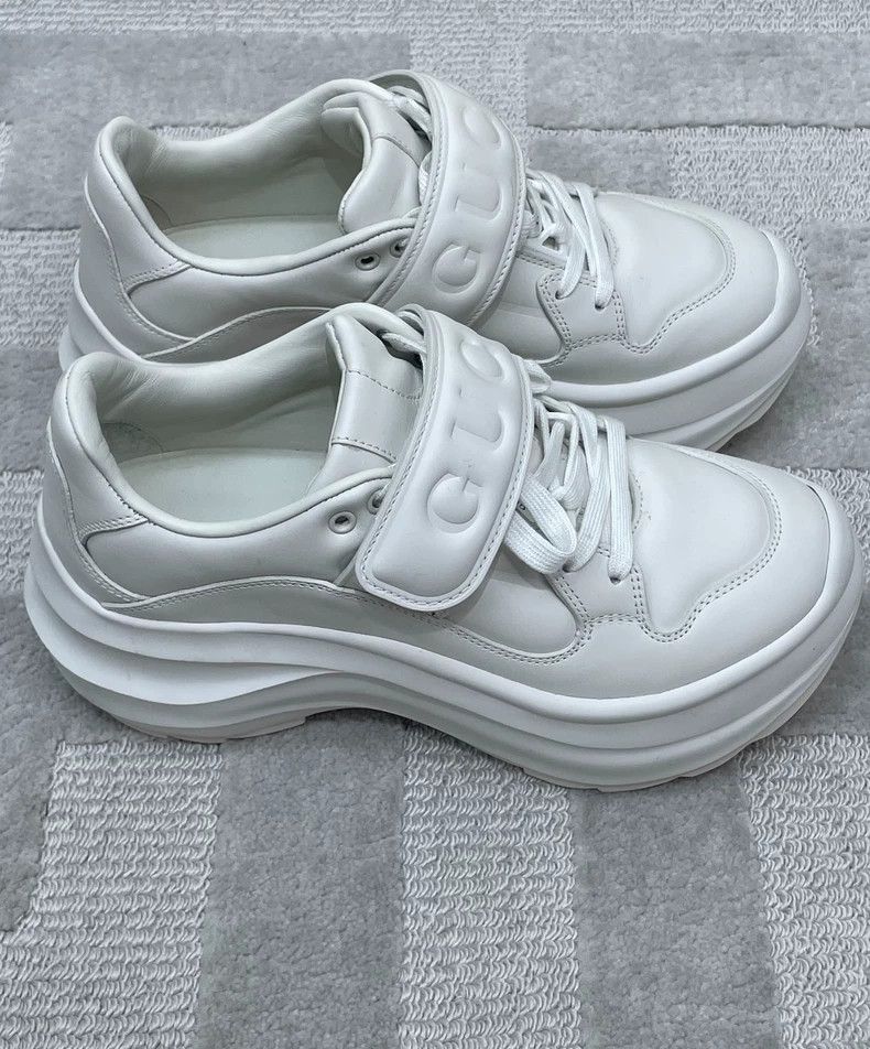 Gucci Gucci White Velcro Platform Dad Sneakers Size US 4 / IT 34 - 2 Thumbnail