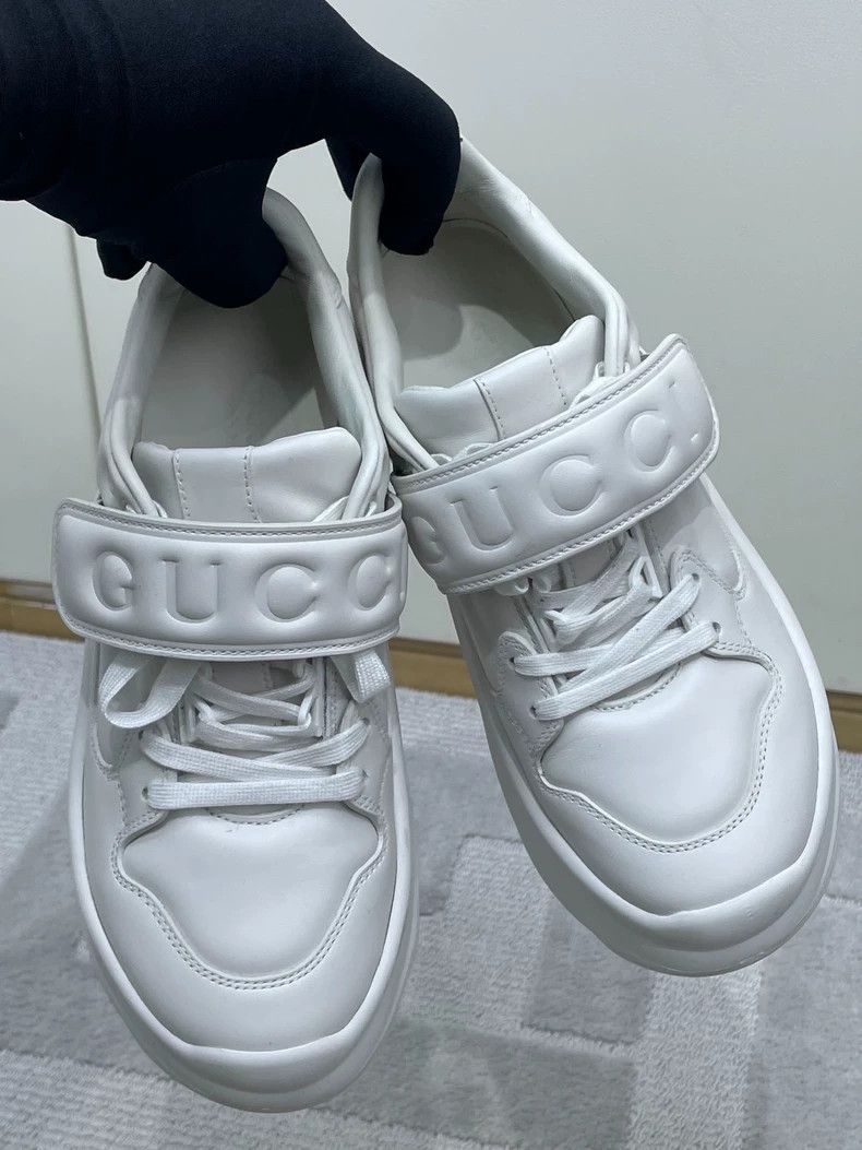 Gucci Gucci White Velcro Platform Dad Sneakers Size US 4 / IT 34 - 4 Thumbnail