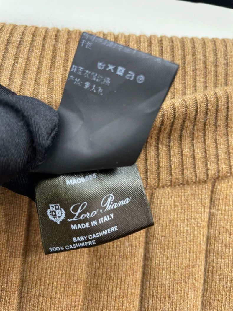Loro Piana Loro Piana Camel Knit Wide-Leg Trousers Size 42" / US 20 - 8 Thumbnail