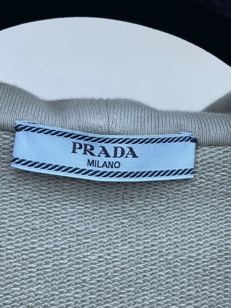 Prada Prada Gray Hooded Sweatshirt with Feather Details Size XS / US 0-2 / IT 36-38 - 8 Thumbnail