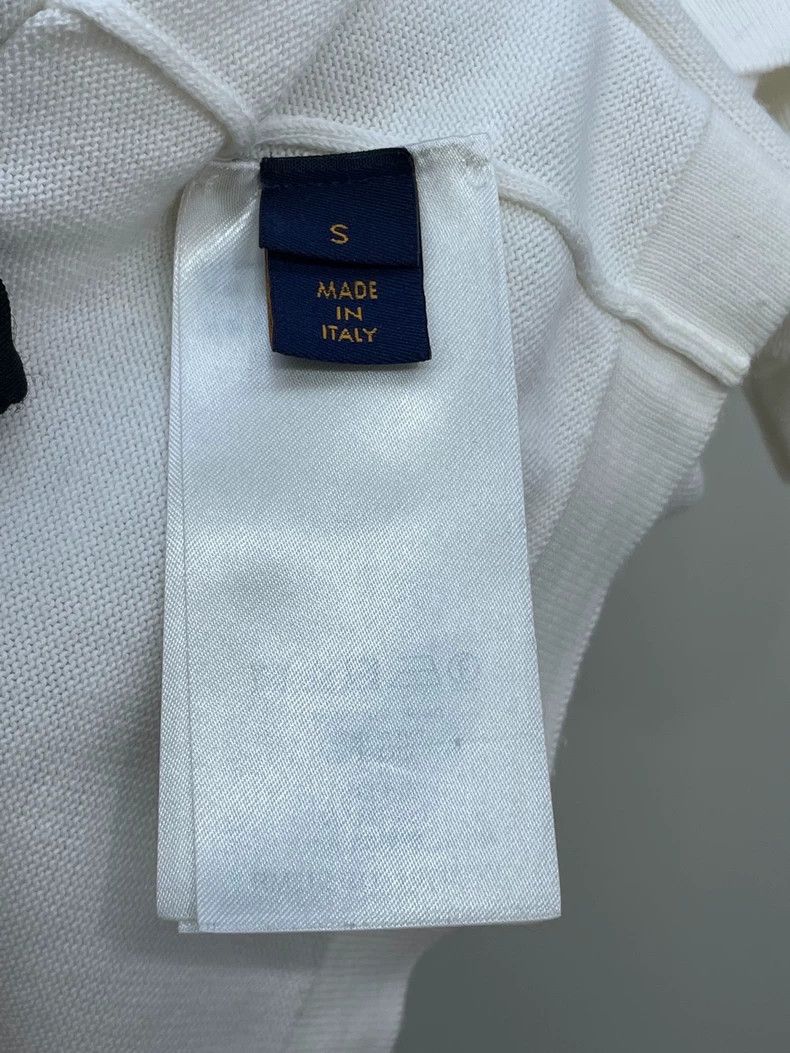 Louis Vuitton LV White Knitted Logo Short Sleeve Top Size S / US 4 / IT 40 - 6 Thumbnail