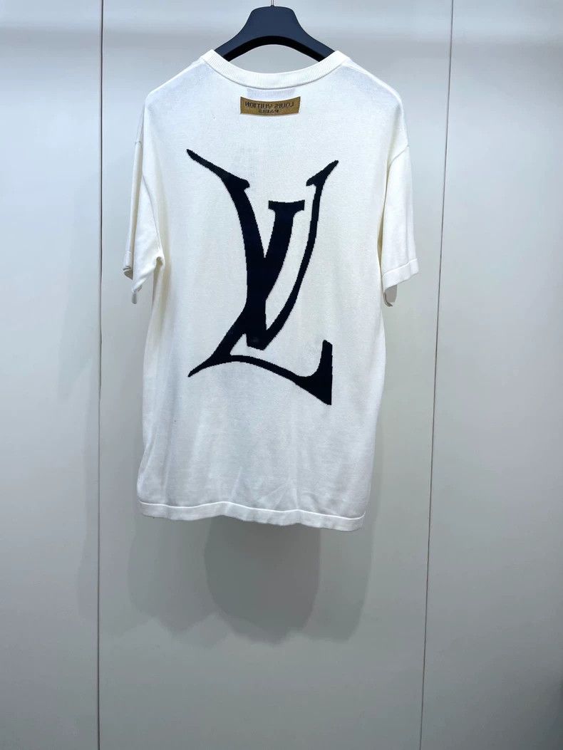 Louis Vuitton LV White Knitted Logo Short Sleeve Top Size S / US 4 / IT 40 - 2 Thumbnail
