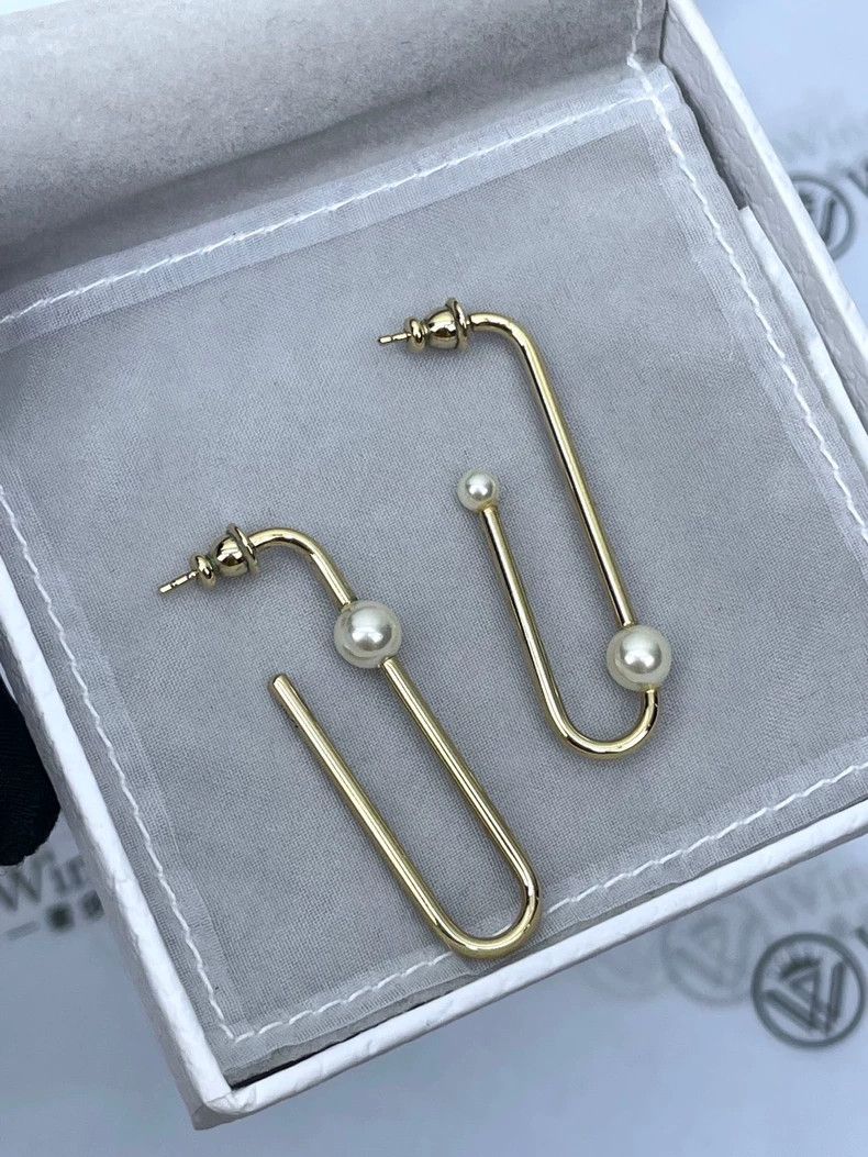 Dior Dior Pearl Paperclip Stud Earrings Size ONE SIZE - 3 Thumbnail