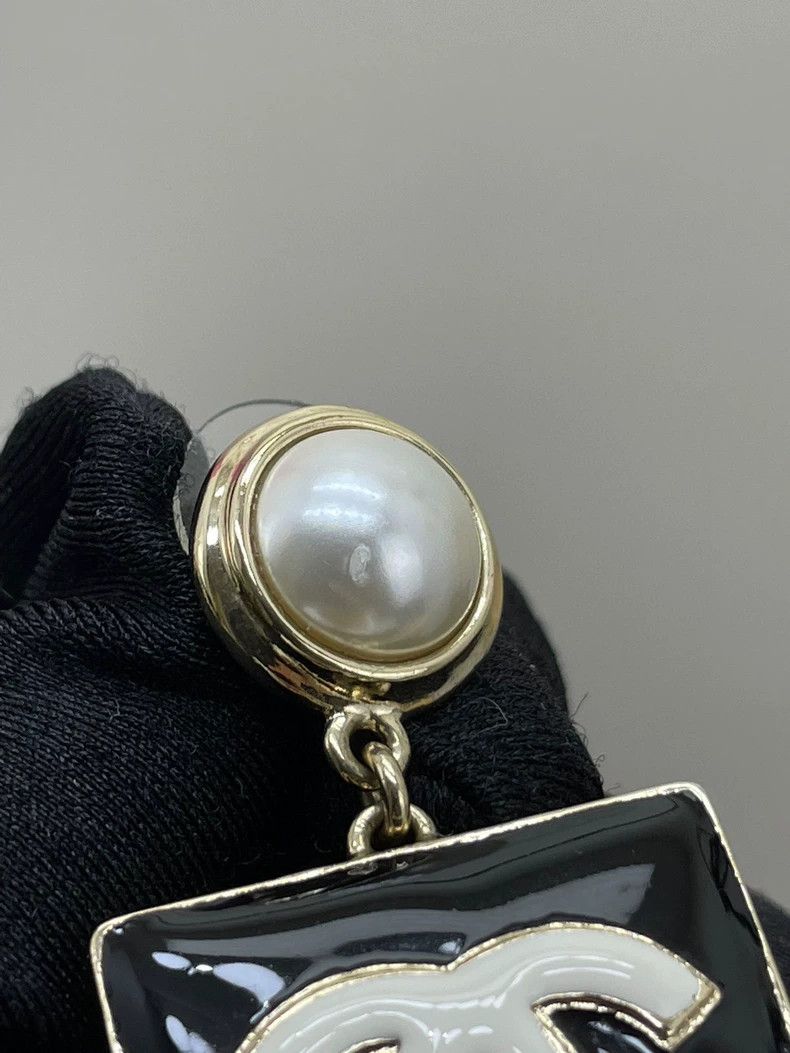 Chanel Chanel Black and White Square Pearl Earrings Size ONE SIZE - 4 Thumbnail