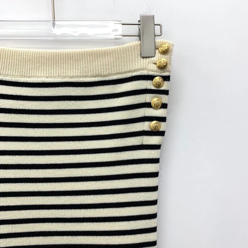 Celine Celine Striped Knit Strapless Dress with Buttons Size S / US 4 / IT 40 - 3 Thumbnail