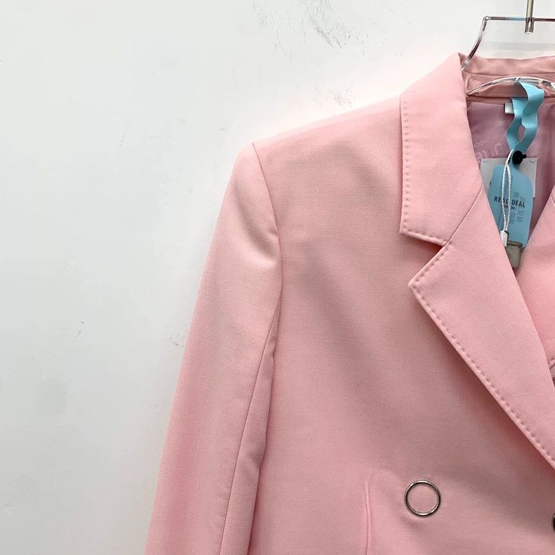 Burberry Burberry Pink Double-Breasted Long Sleeve Blazer Size XS / US 0-2 / IT 36-38 - 3 Thumbnail
