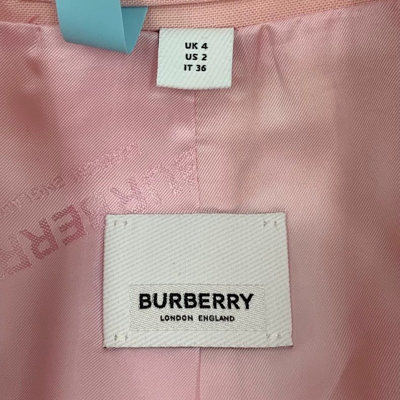 Burberry Burberry Pink Double-Breasted Long Sleeve Blazer Size XS / US 0-2 / IT 36-38 - 5 Thumbnail