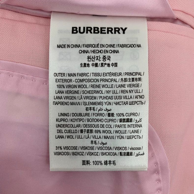 Burberry Burberry Pink Double-Breasted Long Sleeve Blazer Size XS / US 0-2 / IT 36-38 - 6 Thumbnail