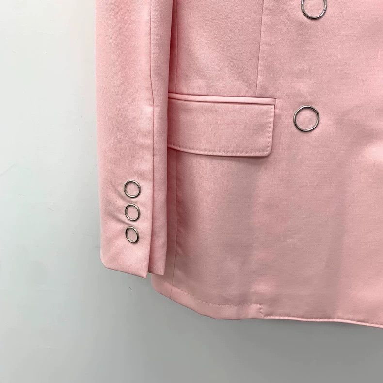 Burberry Burberry Pink Double-Breasted Long Sleeve Blazer Size XS / US 0-2 / IT 36-38 - 4 Thumbnail