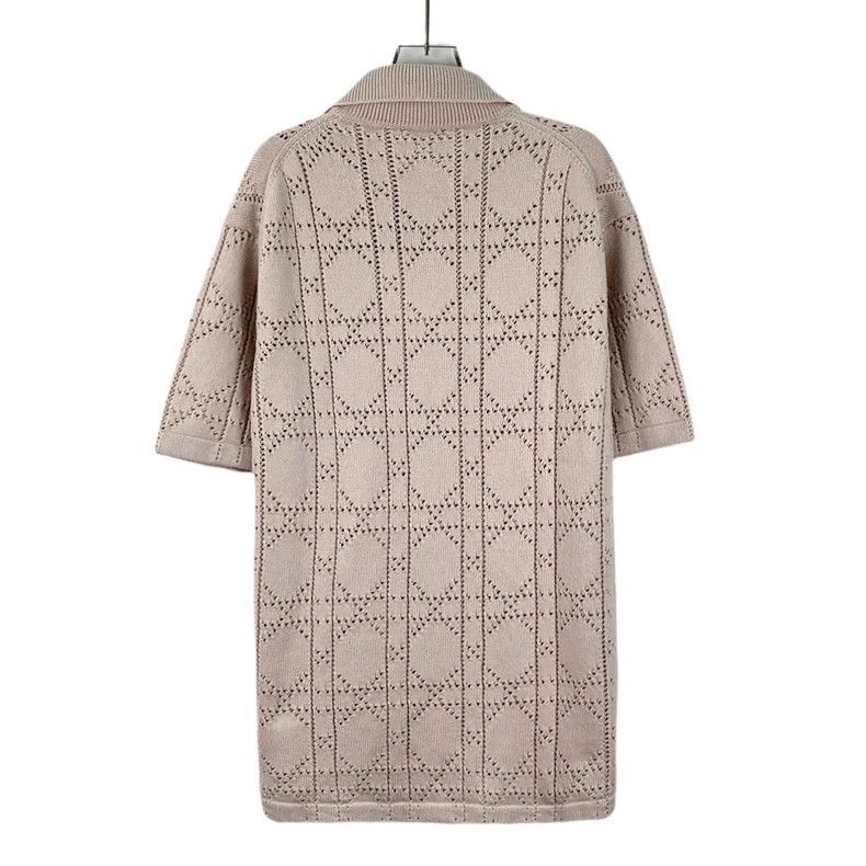 Dior Dior Pink Knitted Short Sleeve Button-Up Shirt Size M / US 6-8 / IT 42-44 - 2 Thumbnail