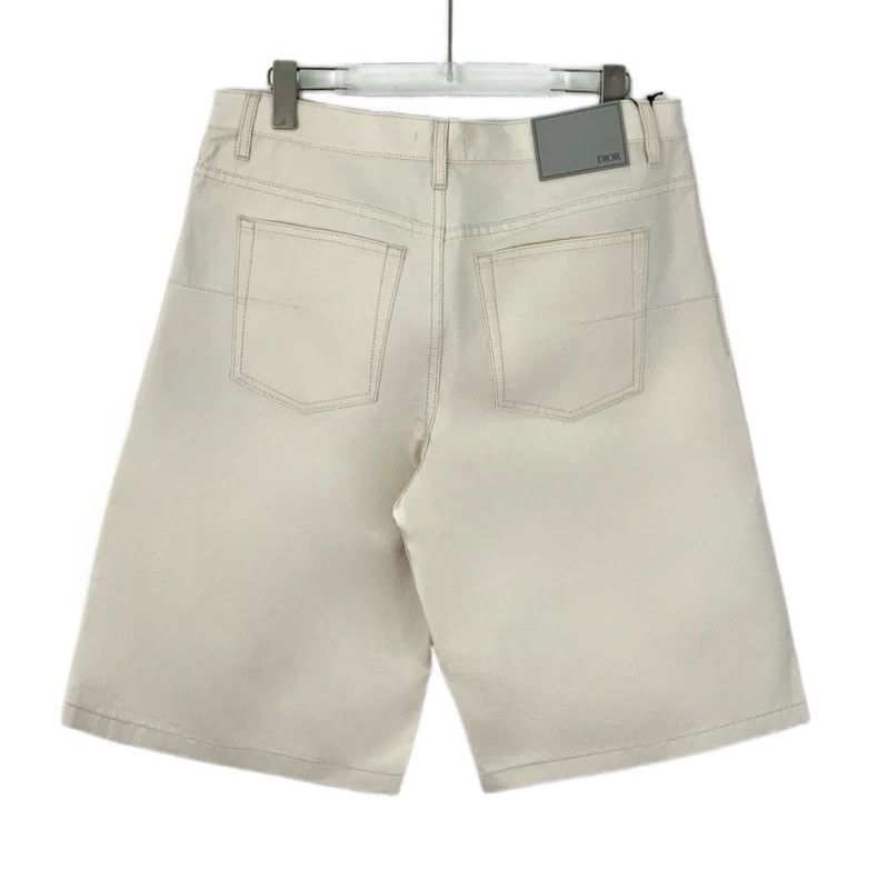 Dior Dior Beige Heart Embroidered Denim Shorts Size 31" - 2 Thumbnail