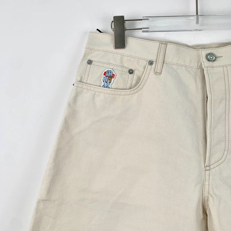 Dior Dior Beige Heart Embroidered Denim Shorts Size 31" - 3 Thumbnail