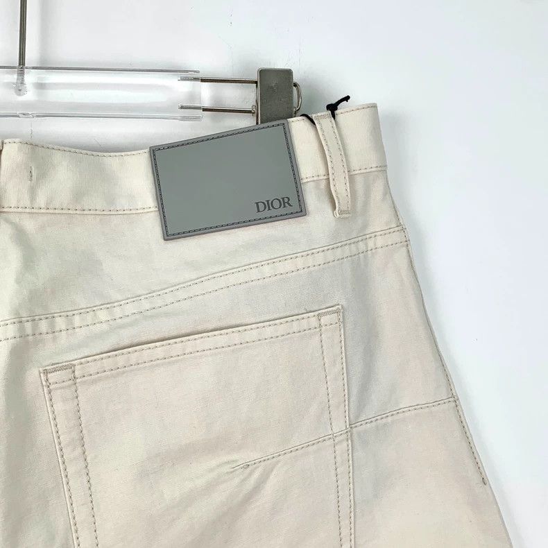 Dior Dior Beige Heart Embroidered Denim Shorts Size 31" - 5 Thumbnail