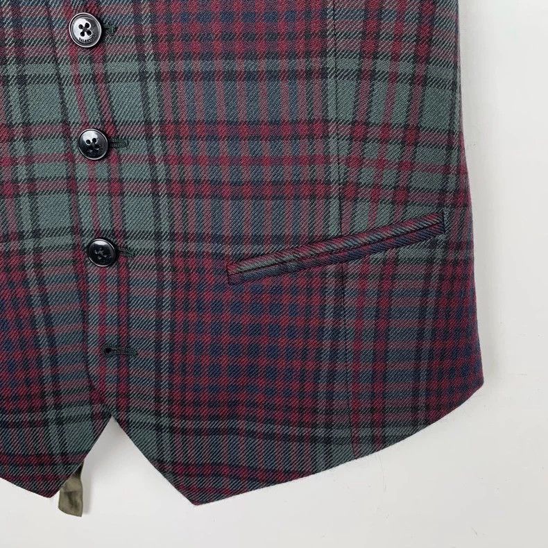 Valentino Valentino Plaid V-Neck Wool Vest Size 46 Size L / US 10 / IT 46 - 4 Thumbnail