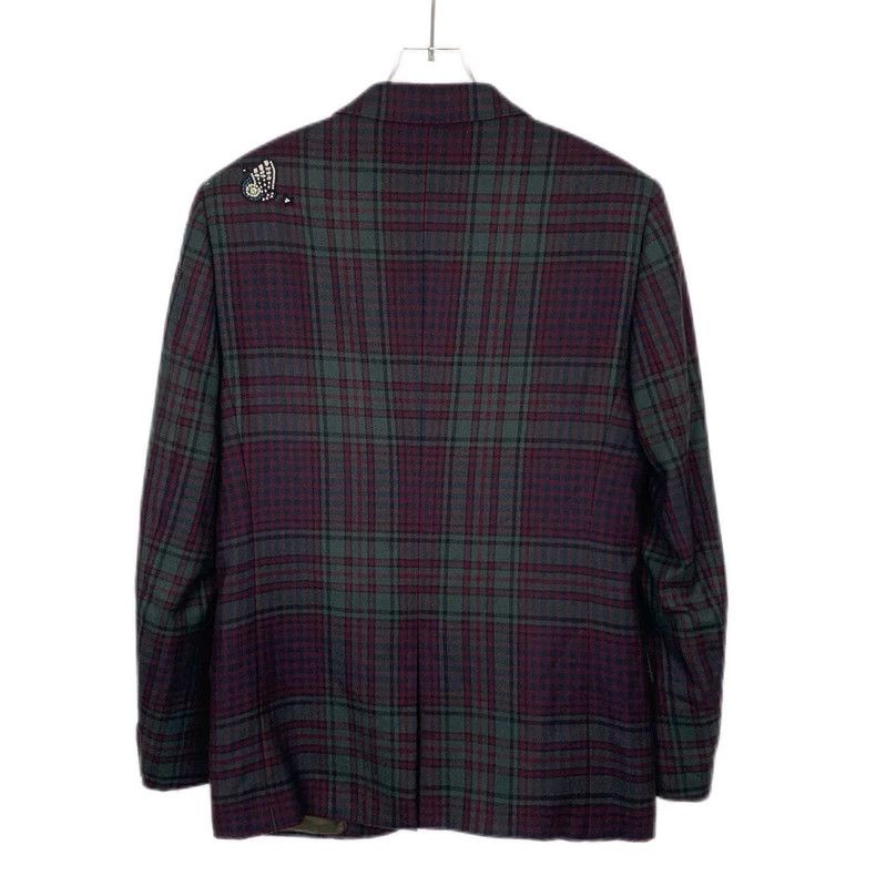 Valentino Valentino Plaid Wool Blazer with Beads Size XL / US 12-14 / IT 48-50 - 2 Thumbnail
