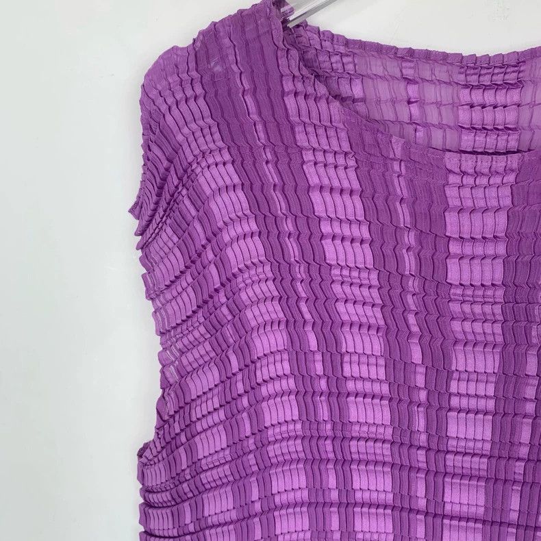 Issey Miyake Issey Miyake Purple Pleated Top Size 2 Size S / US 4 / IT 40 - 3 Thumbnail