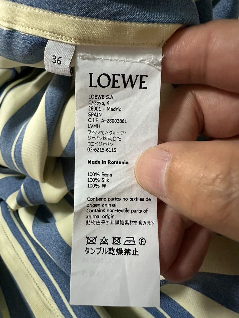 Loewe Blue and White Striped Silk Dress Size S / US 4 / IT 40 - 6 Thumbnail