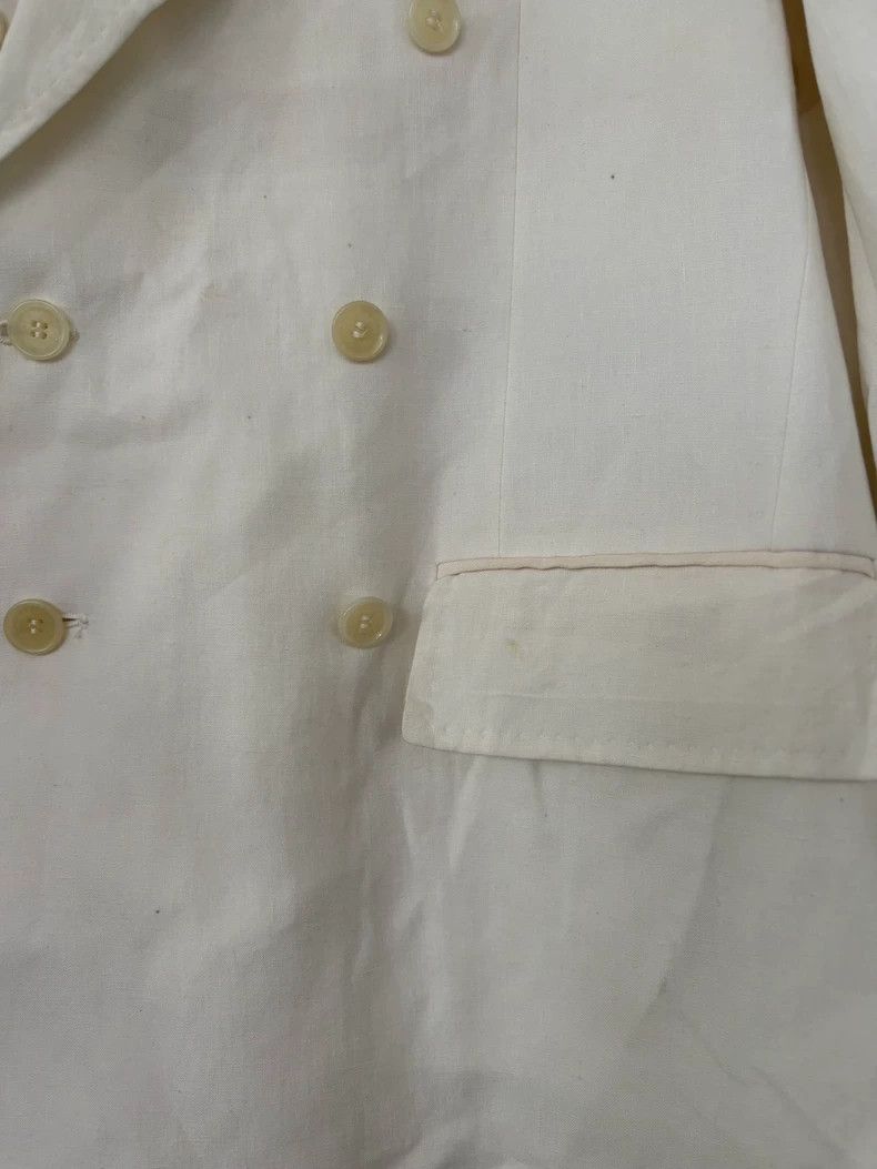 Dolce & Gabbana White Linen Double Breasted Suit Jacket Size M / US 6-8 / IT 42-44 - 7 Thumbnail