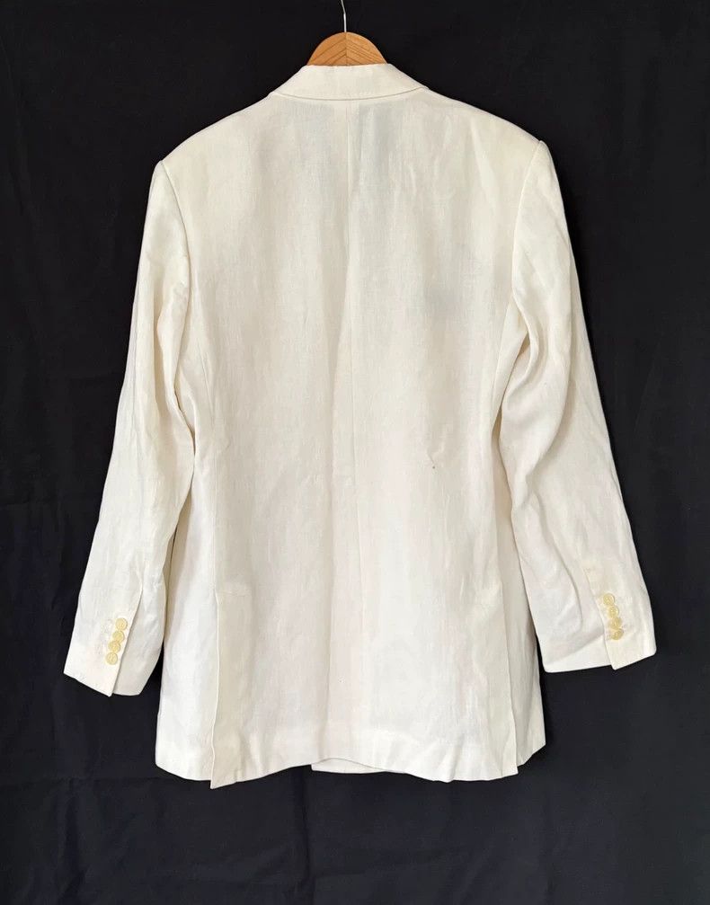 Dolce & Gabbana White Linen Double Breasted Suit Jacket Size M / US 6-8 / IT 42-44 - 2 Thumbnail