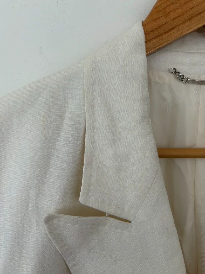 Dolce & Gabbana White Linen Double Breasted Suit Jacket Size M / US 6-8 / IT 42-44 - 5 Thumbnail