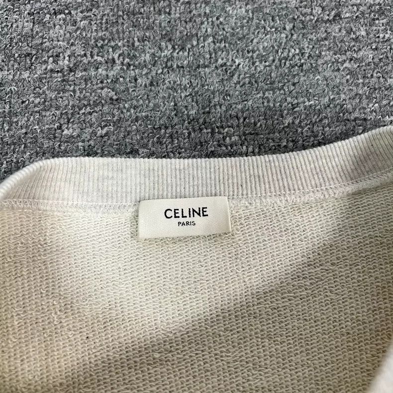 Celine Celine Logo Pullover Sweatshirt in Gray Size S / US 4 / IT 40 - 6 Thumbnail
