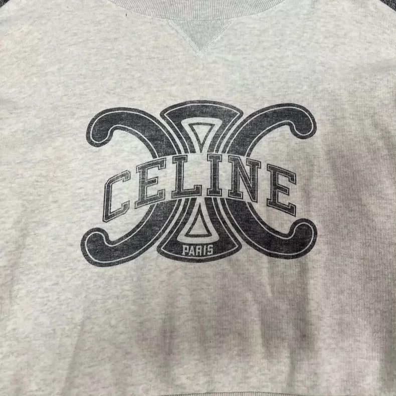 Celine Celine Logo Pullover Sweatshirt in Gray Size S / US 4 / IT 40 - 5 Thumbnail