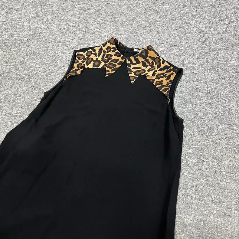 Miu Miu Miu Miu Sleeveless Top with Leopard Collar Size S / US 4 / IT 40 - 3 Thumbnail